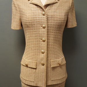 ST JOHN WOVEN 2 PC SKIRT SUIT 2